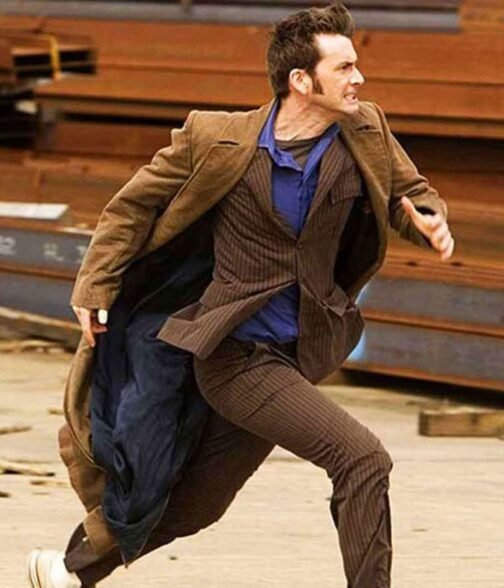 10th Doctor Brown Trench Coat - Image 10