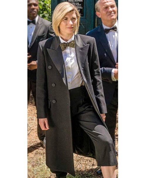 Doctor Who Jodie Whittaker Black Wool Coat - Image 2