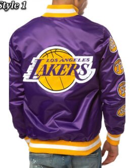 LA Lakers Champs 17 Patches Satin Jacket
