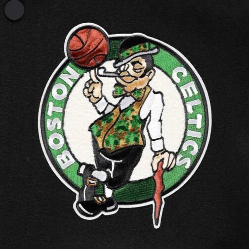 Boston Celtics Mash Up Finals Champions Black Varsity Jacket - Image 8