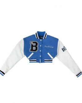 Women’s 1946 Letterman Blue Cropped Jacket