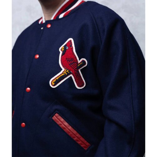 St. Louis Cardinals 1950 Navy Blue Wool Varsity Full-Button Jacket - Image 3