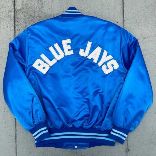 1980’s Toronto Blue Jays Spellout Bomber Jacket - Image 2