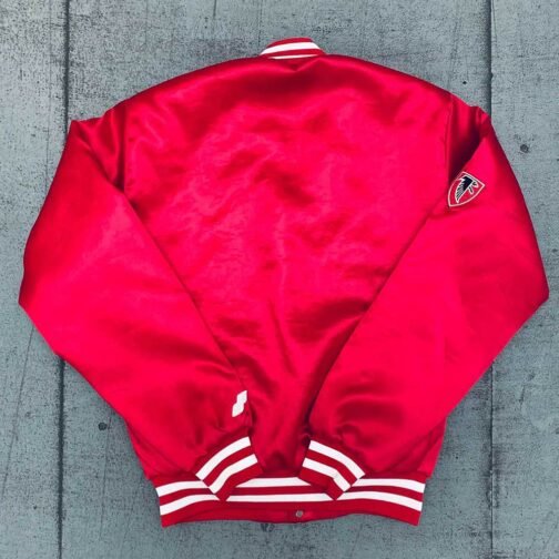 1990’s Atlanta Falcons Red Satin Bomber Jacket - Image 2