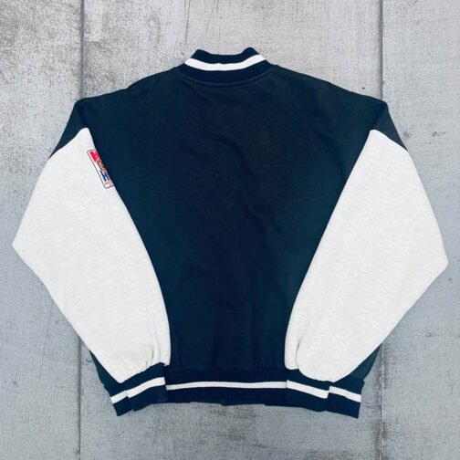 1990’s Chicago Bulls Black and White Varsity Jacket - Image 2