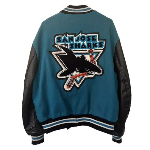 1990’s Jose Sharks Varsity Jacket - Image 2