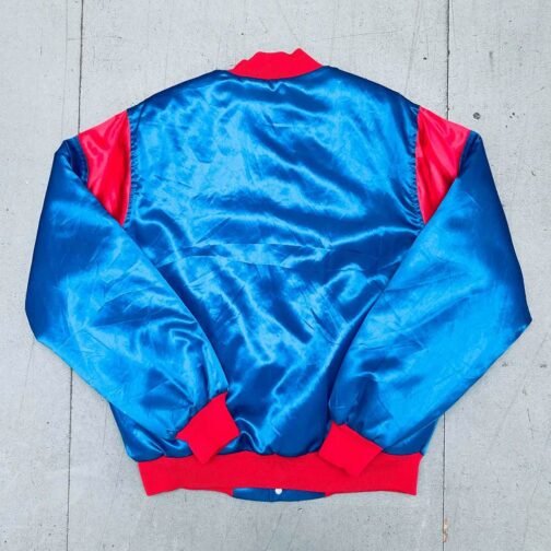 1992 Chicago Cubs Bomber Royal Satin Jacket - Image 2