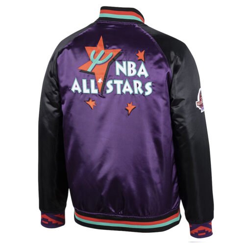 1995 NBA All-Star Game Purple and Black Satin Jacket - Image 2