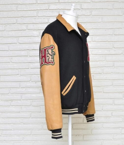 Vintage 1999 Howard University HBCU Black and Brown Letterman Jacket - Image 4