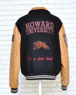 Vintage 1999 Howard University HBCU Black and Brown Letterman Jacket