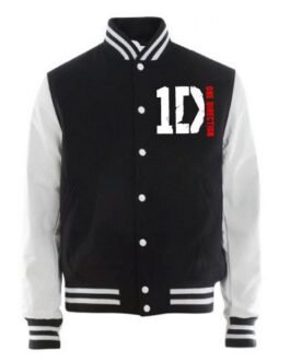 1D One Direction Black and White Varsity Jacket