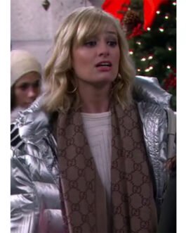 2 Broke Girls S04 Beth Behrs Silver Puffer Jacket
