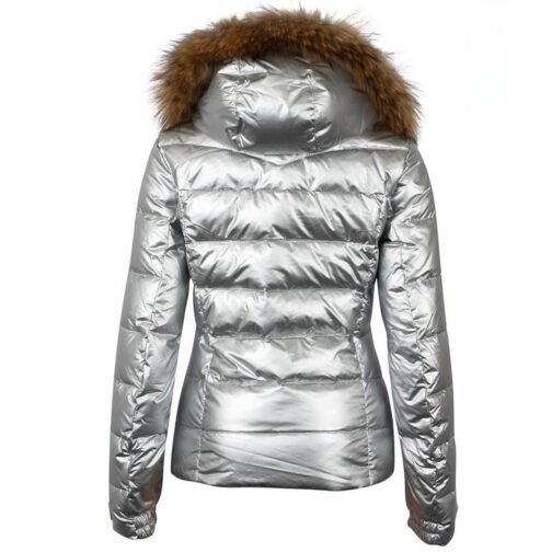 2 Broke Girls S04 Beth Behrs Silver Puffer Jacket - Image 3