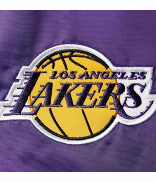 LA Lakers 75th Anniversary Leader Color Block Full-Snap Satin Jacket - Image 4