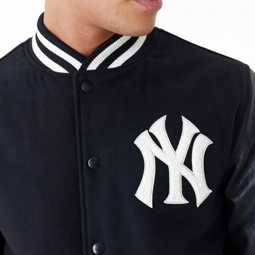 2009 NY Yankees World Series Black Varsity Jacket - Image 7