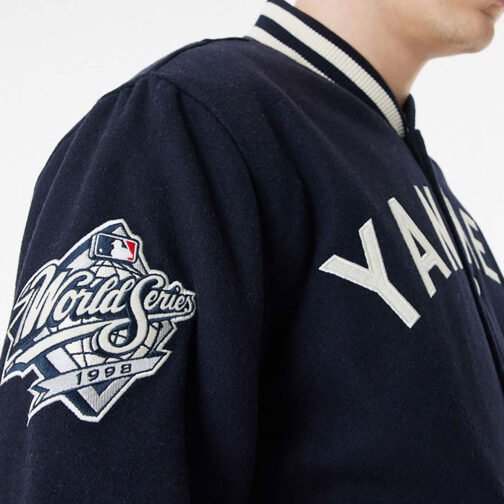 2009 NY Yankees World Series Navy Varsity Wool Jacket - Image 6