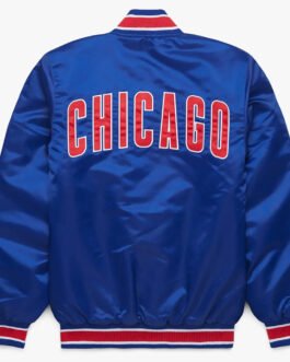 World Series Champions 2016 Chicago Cubs Blue Satin Jacket
