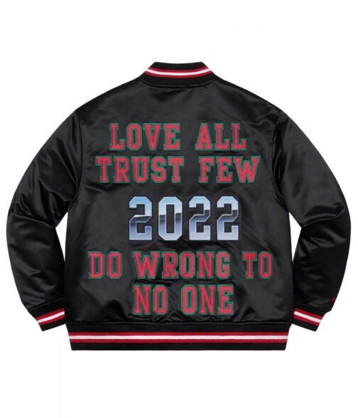 Supreme Love All Trust Few 2022 Varsity Satin Jacket - Image 6