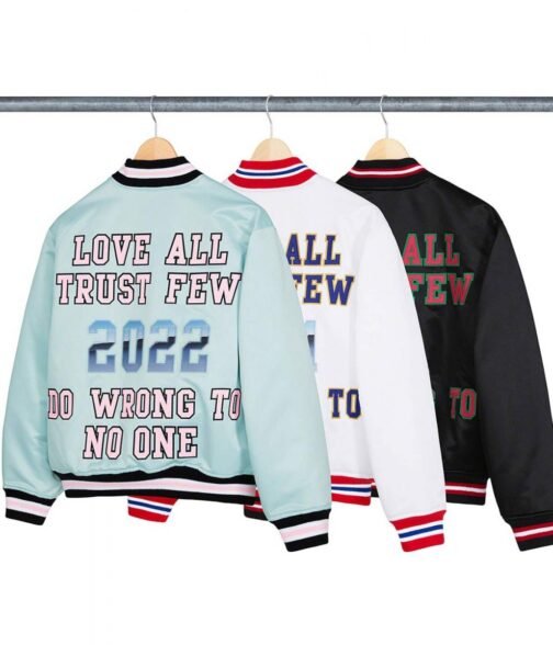 Supreme Love All Trust Few 2022 Varsity Satin Jacket - Image 7