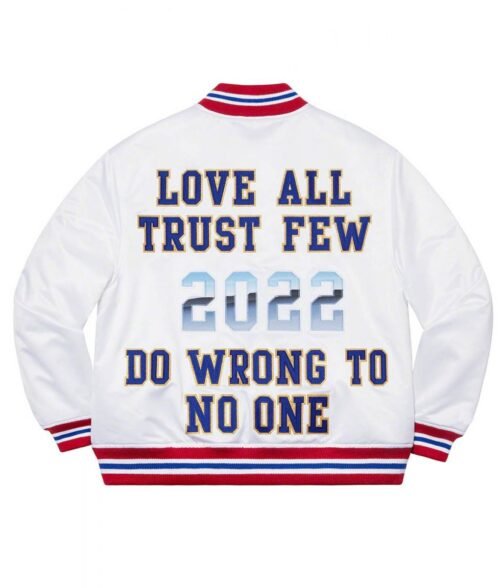 Supreme Love All Trust Few 2022 Varsity Satin Jacket - Image 5