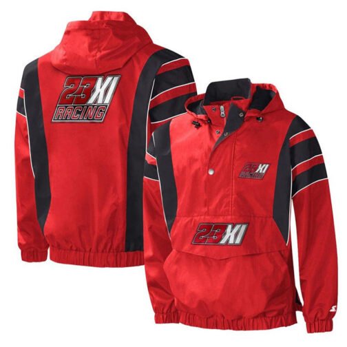 Red/black 23XI Racing Impact Half-Snap Pullover Jacket - Image 3