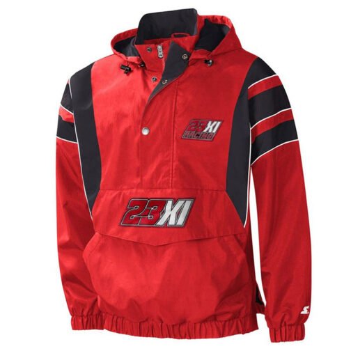 Red/black 23XI Racing Impact Half-Snap Pullover Jacket