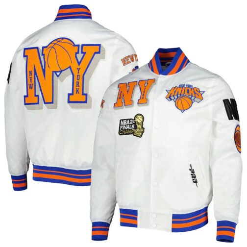 2x Finals Champions Mash Up Capsule New York Knicks White Jacket - Image 3