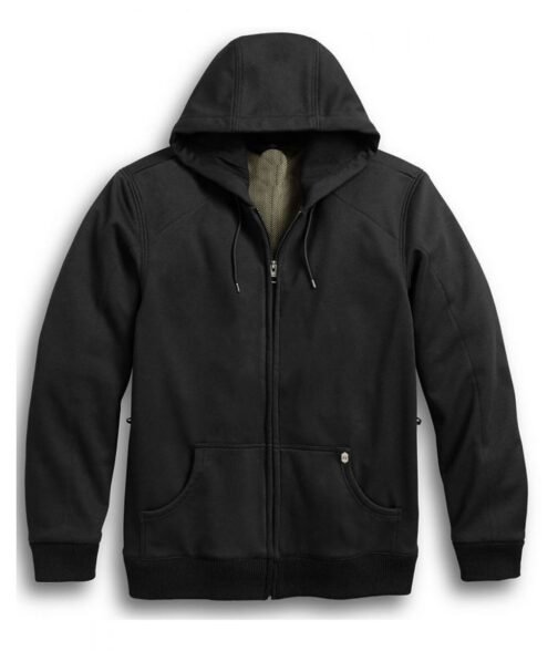 Men’s 3 In 1 Black Denim Motorcycle Jacket - Image 3