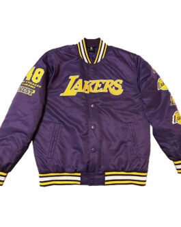 LA Lakers 48 West Purple Varsity Bomber Jacket