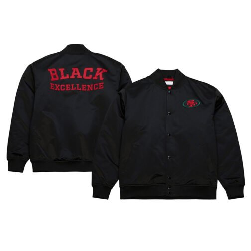 49ers Black Excellence Satin Jacket - Image 3