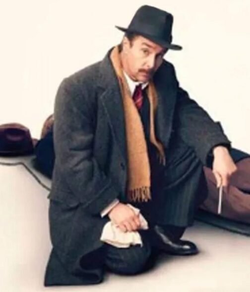 Sam Rockwell See How They Run Gray Wool Coat - Image 5