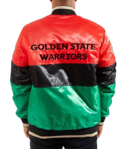 Golden State Warriors 75th Anniversary Satin Color Block Jacket - Image 2