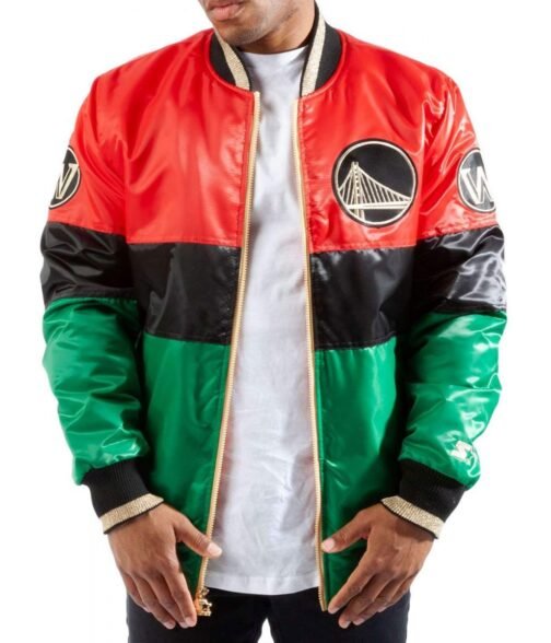 Golden State Warriors 75th Anniversary Satin Color Block Jacket - Image 3
