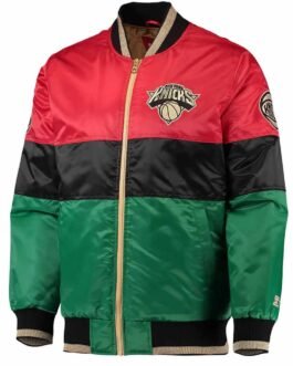 NY Knicks 75th Anniversary Full-Snap Satin Jacket