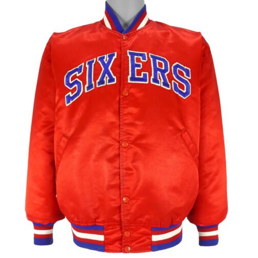 76ers Philadelphia Sixers Vintage Red Jacket - Image 2