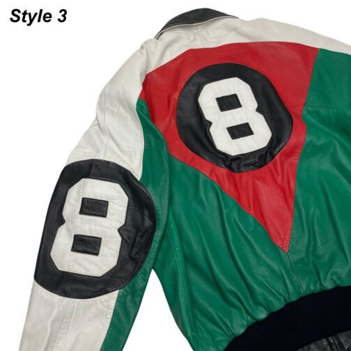 8 Ball Purple/Red Leather Jacket - Image 9