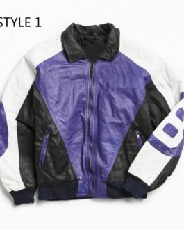 8 Ball Purple/Red Leather Jacket