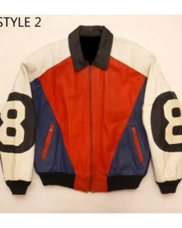 8 Ball Purple/Red Leather Jacket