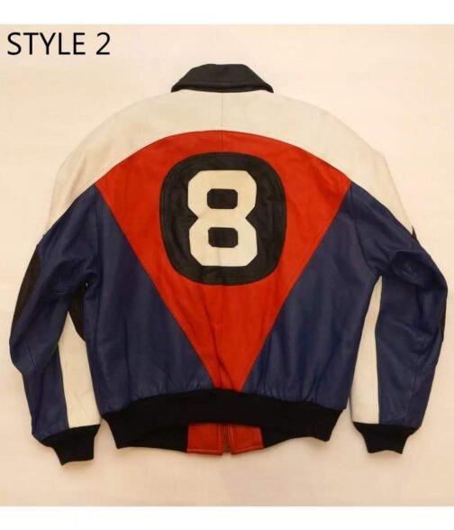 8 Ball Purple/Red Leather Jacket - Image 6