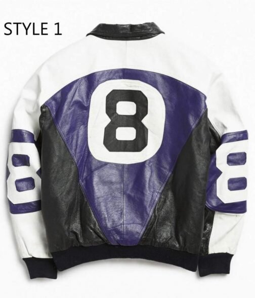 8 Ball Purple/Red Leather Jacket - Image 5