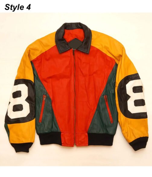 8 Ball Purple/Red Leather Jacket - Image 4