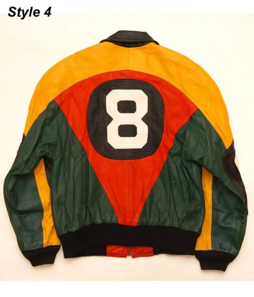 8 Ball Purple/Red Leather Jacket - Image 8