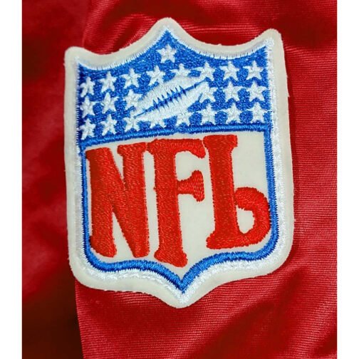 80s Arizona Cardinals Bomber Red Satin Jacket - Image 3