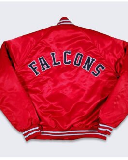 80’s Atlanta Falcons Red Bomber Satin Jacket