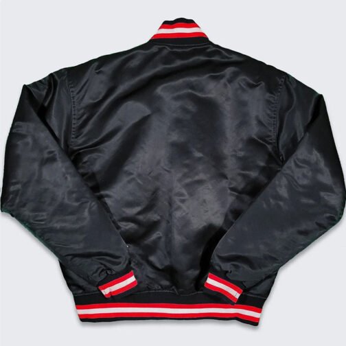 80’s Chicago Bulls Black Bomber Jacket - Image 2