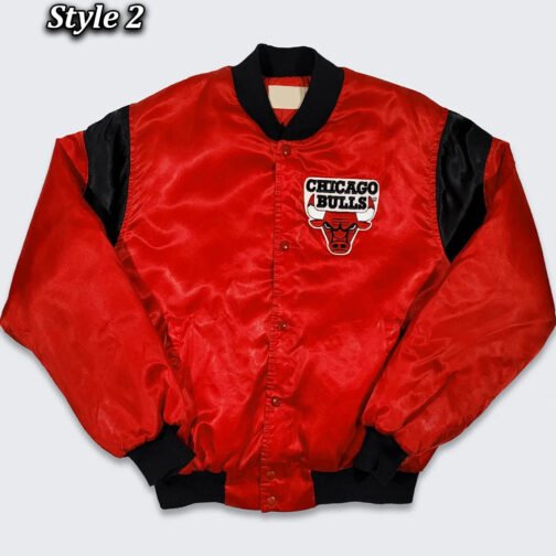80’s Chicago Bulls Red Bomber Jacket - Image 2
