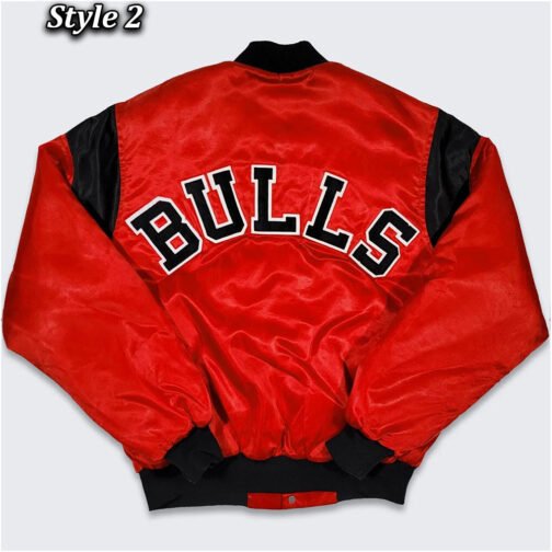 80’s Chicago Bulls Red Bomber Jacket - Image 4