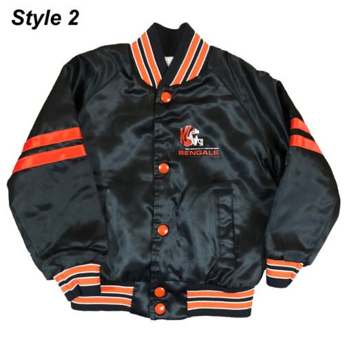 80s Cincinnati Bengals Black Satin Jacket - Image 2