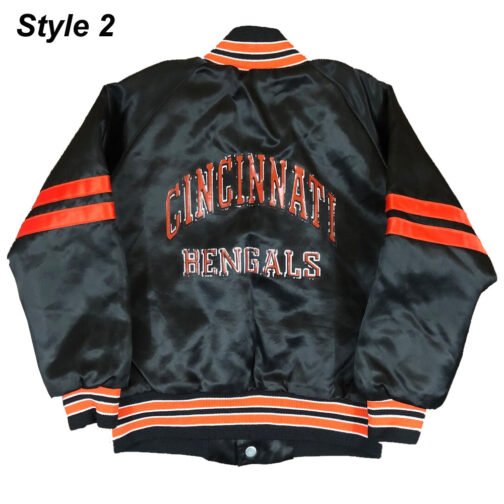 80s Cincinnati Bengals Black Satin Jacket - Image 5