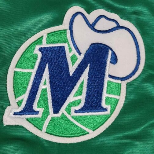 80’s Dallas Mavericks Green Bomber Jacket - Image 3